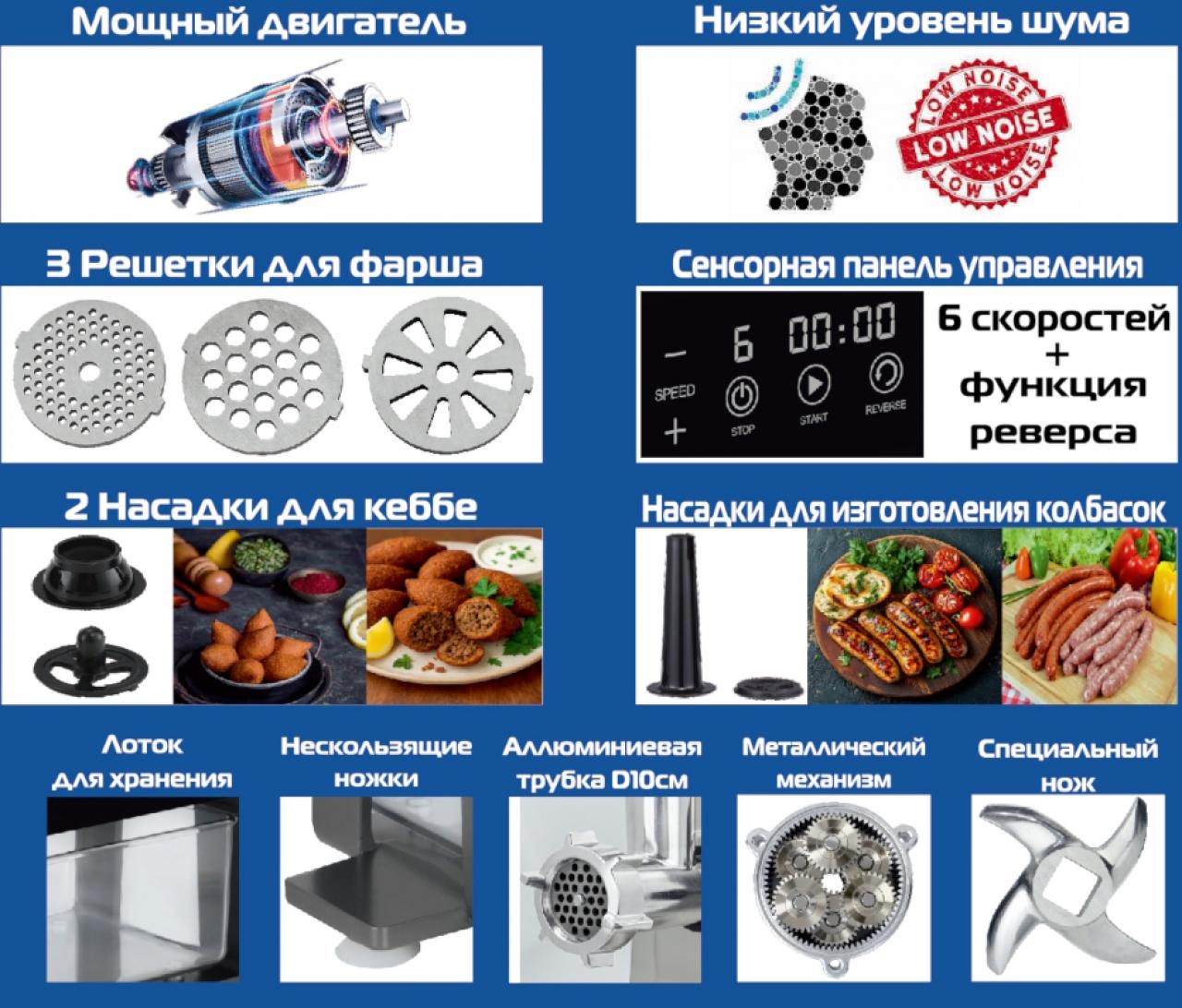 Мясорубка RENOVA MG300-R2BP