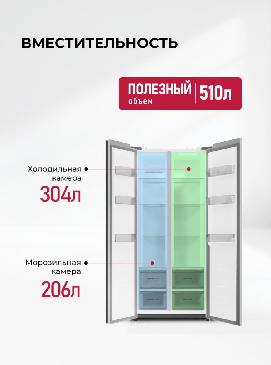 Холодильник LEX LSB525 white satin