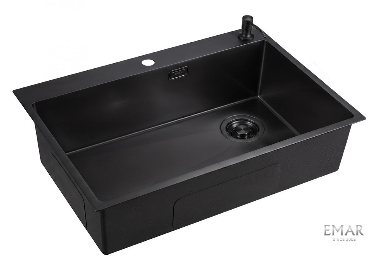Мойка кухонная Emar EMB-660(TOP) PVD Black