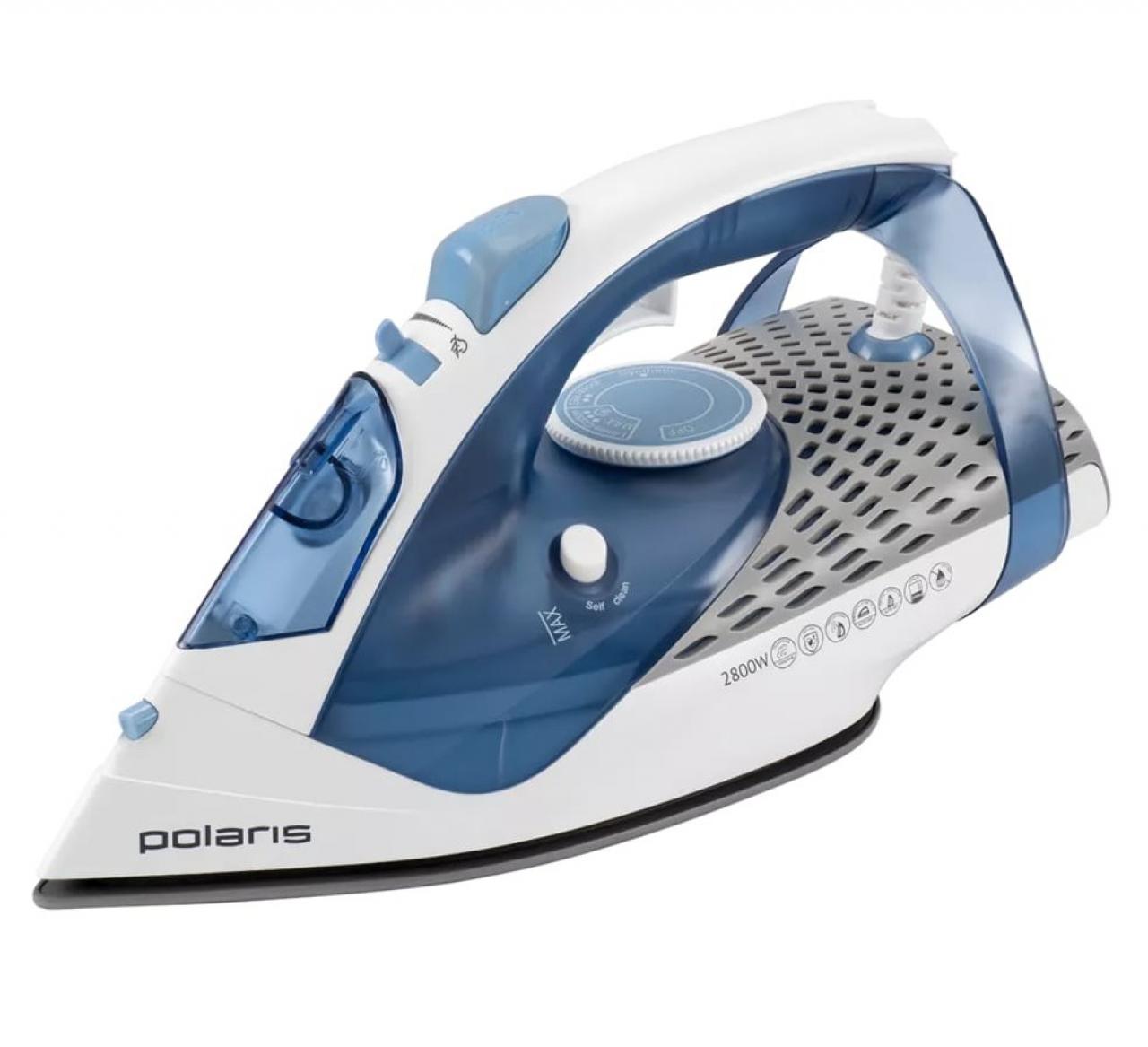 Утюг для одежды с отпаривателем POLARIS PIR 2860AK белый/синий