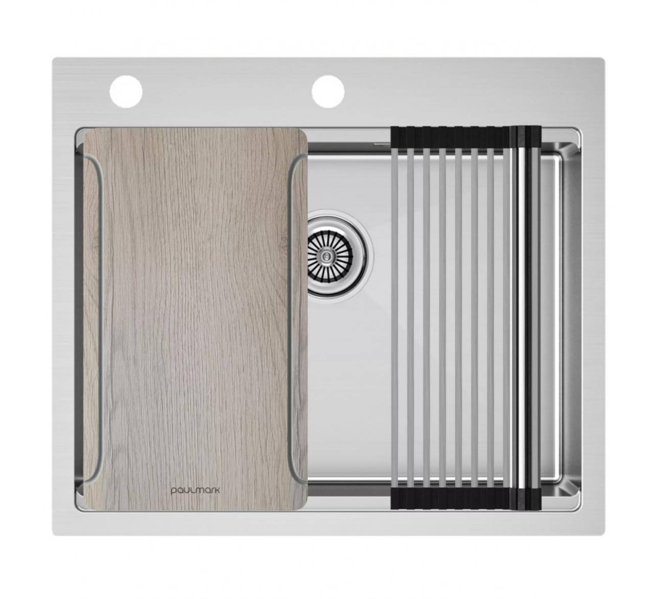 Кухонная мойка Paulmark KRONER-MULTI SINK 59 (PM685951-BS) нержавеющая брашированная сталь