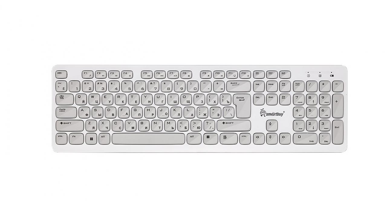 Клавиатура беспроводная Smartbuy ONE 252 (SBK-252AG-WC)/20 белый/серый