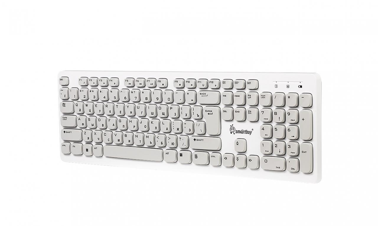 Клавиатура беспроводная Smartbuy ONE 252 (SBK-252AG-WC)/20 белый/серый