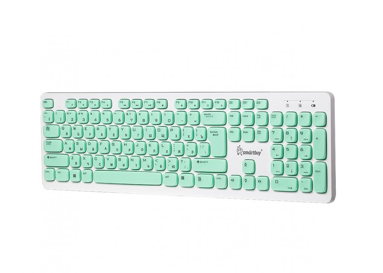 Клавиатура беспроводная Smartbuy ONE 252 (SBK-252AG-WG)/20 белый/зеленый