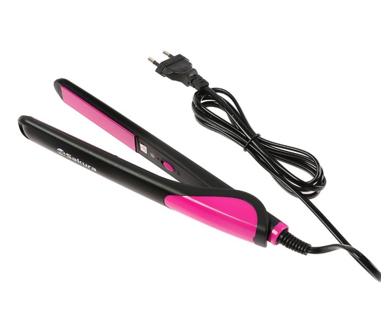 Выпрямитель для волос Sakura SA-4519P черный/розовый