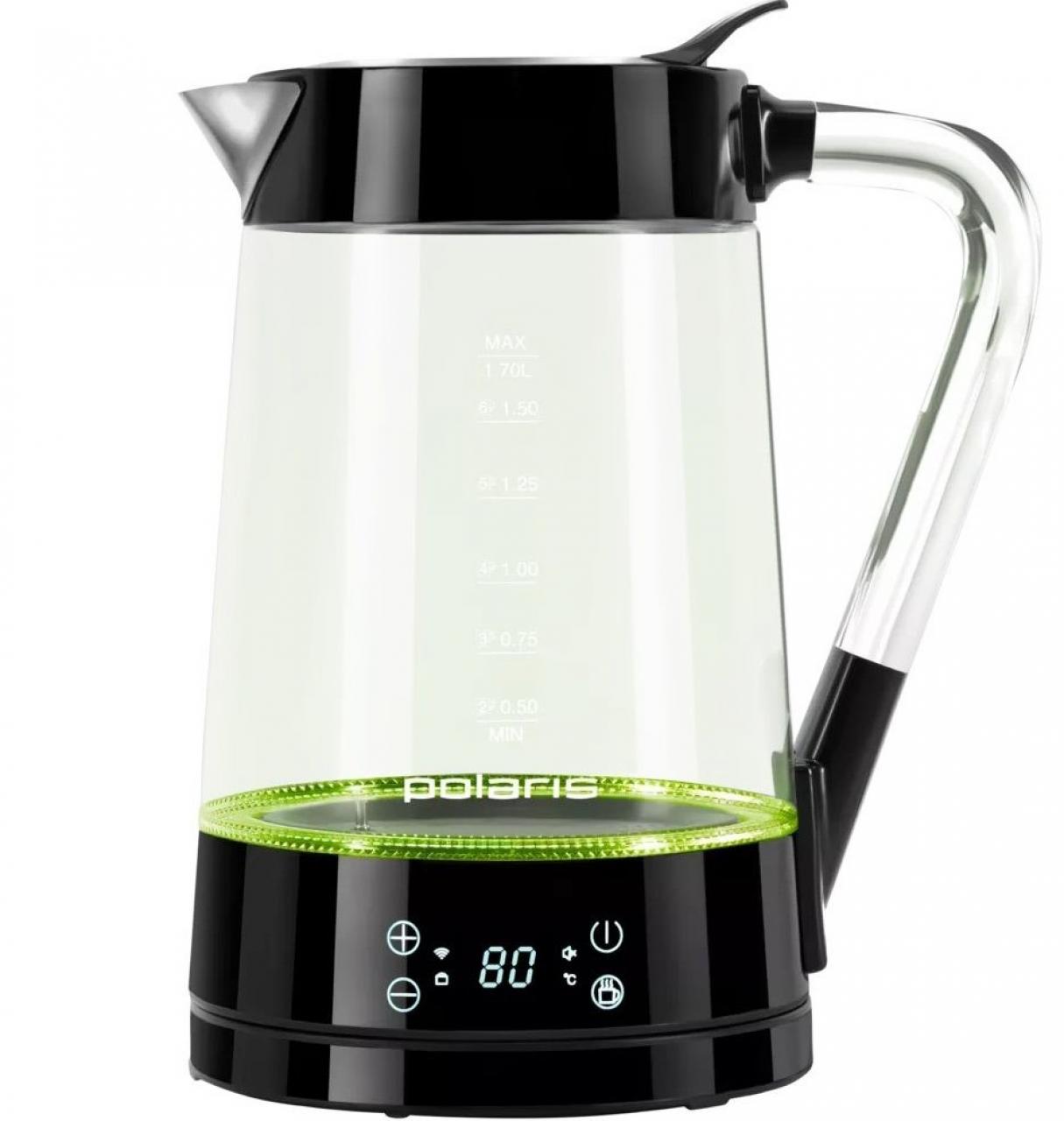 Чайник электрический с регулировкой температуры Polaris PWK 1715CGLD Wi-Fi IQ Home черный